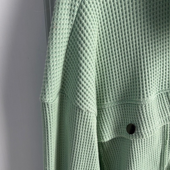 POL Light Green Waffle Knit Jacket cropped - Picture 4 of 4